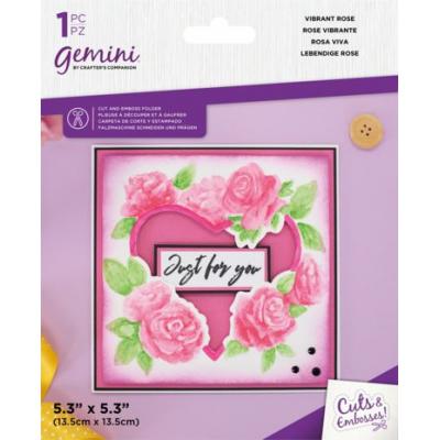 Gemini Cut & Emboss Folder - Floral Frame Vibrant Rose